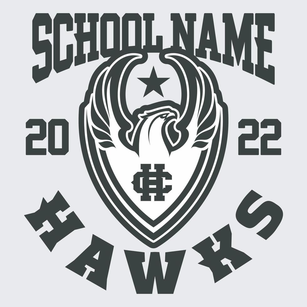 vector de diseño de logotipo de mascota de cabeza de halcón con un estilo de concepto de ilustración moderno para la impresión de insignias, emblemas y camisetas.