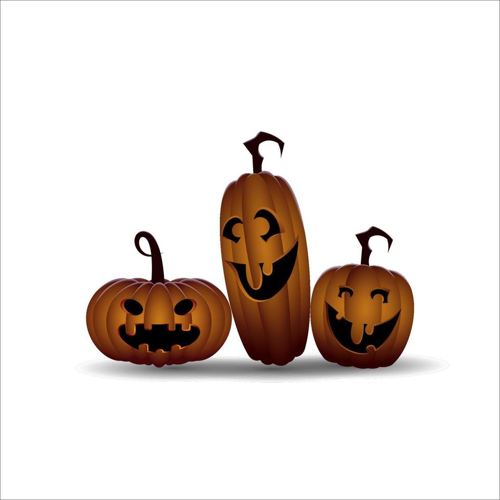 Halloween Pumpkins isolated on white background vector