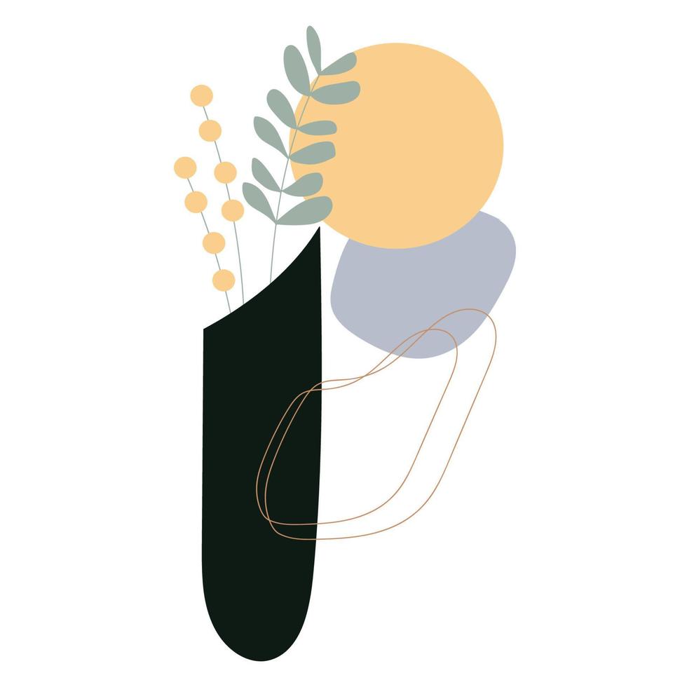 Aesthetic  flower vase vector