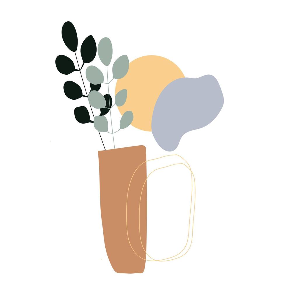 Aesthetic  flower vase vector