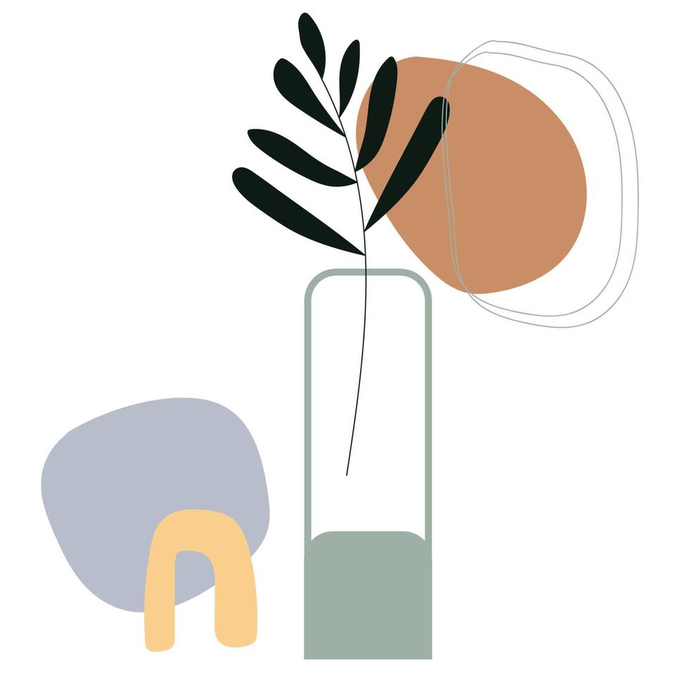 Aesthetic  flower vase vector