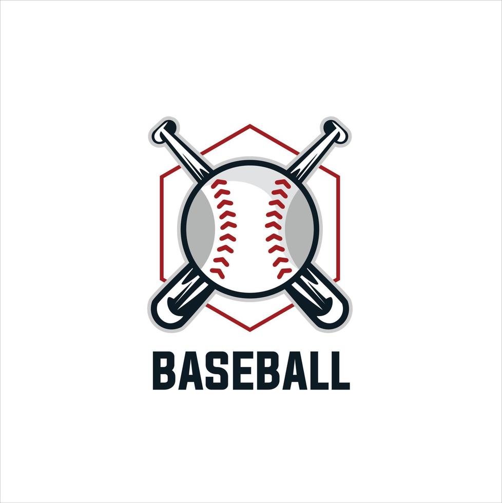 Baseball emblem club, sport game logo for tournament illustration vector