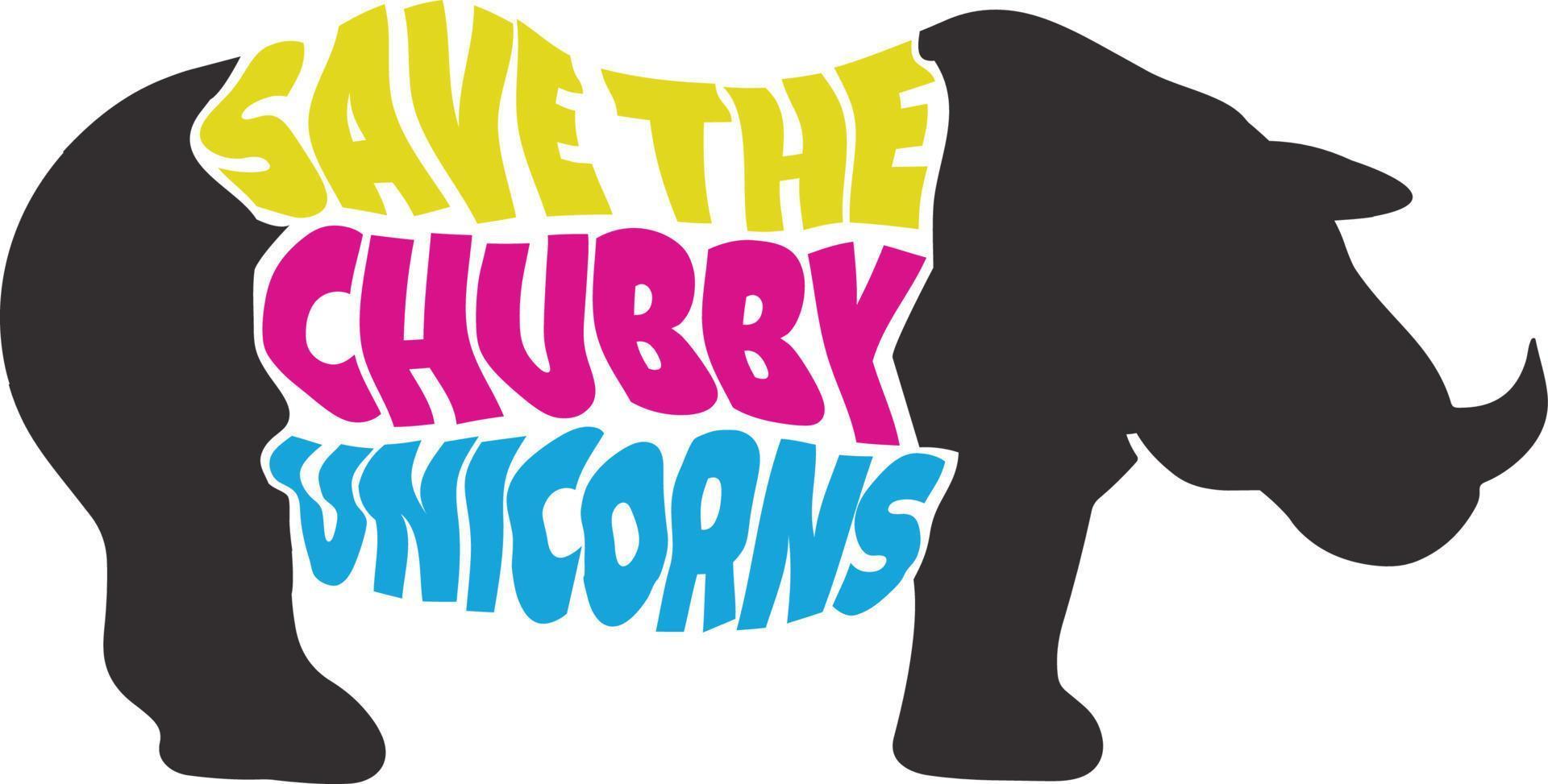 Save the Chubby Unicorns vector