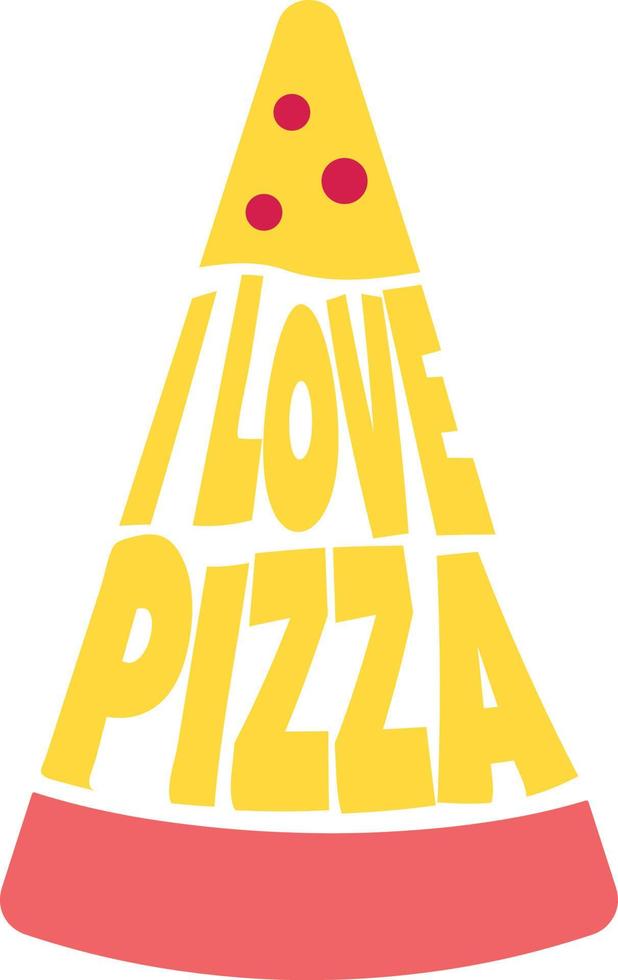 me encanta la ilustración de pizza vector