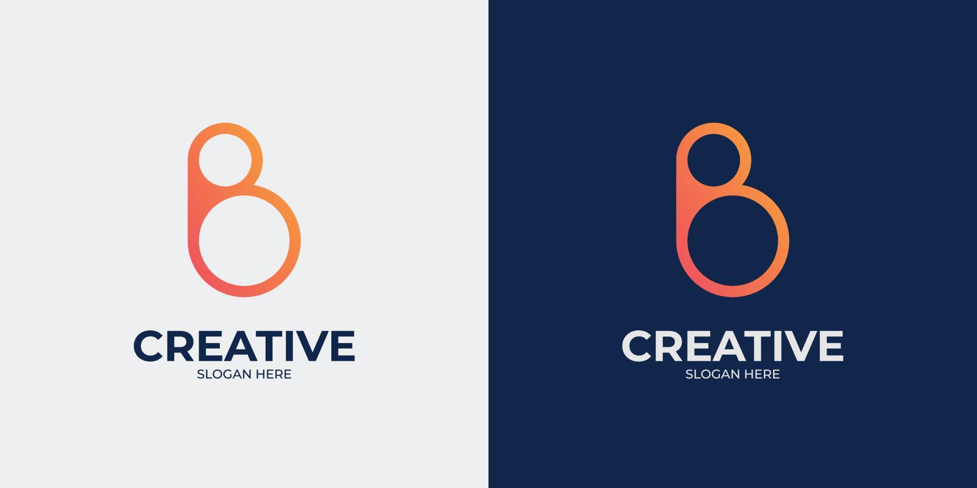 set of letter B and abstract logo vector
