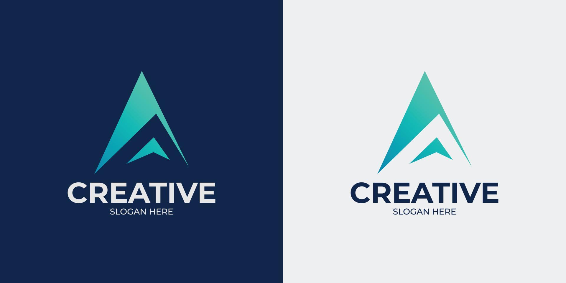 set of letter A and abstract logo vector