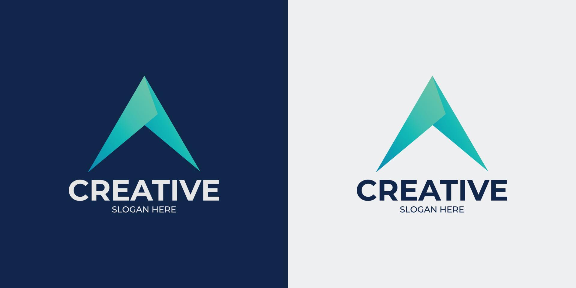 set of letter A and abstract logo vector