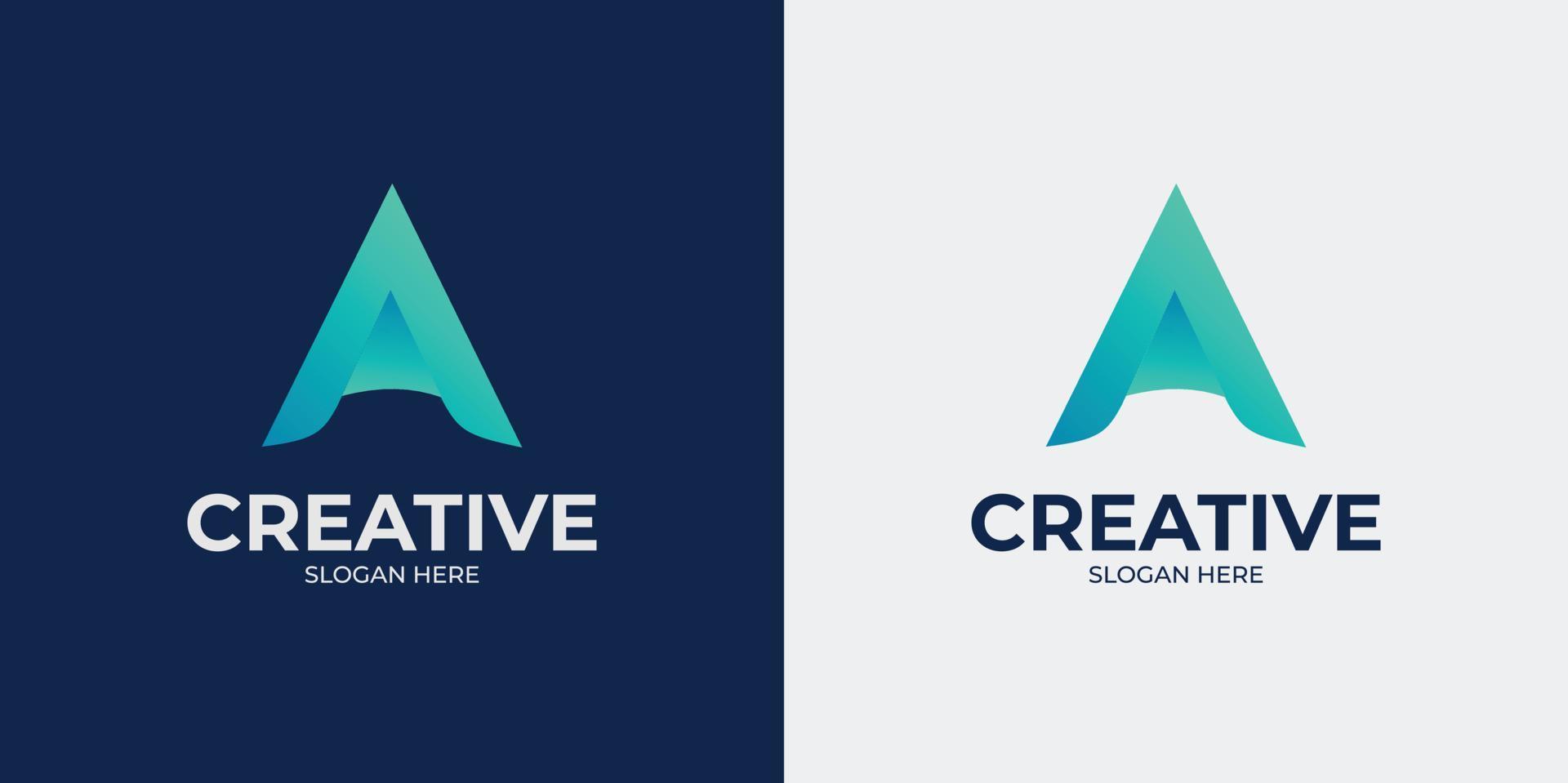 set of letter A and abstract logo vector