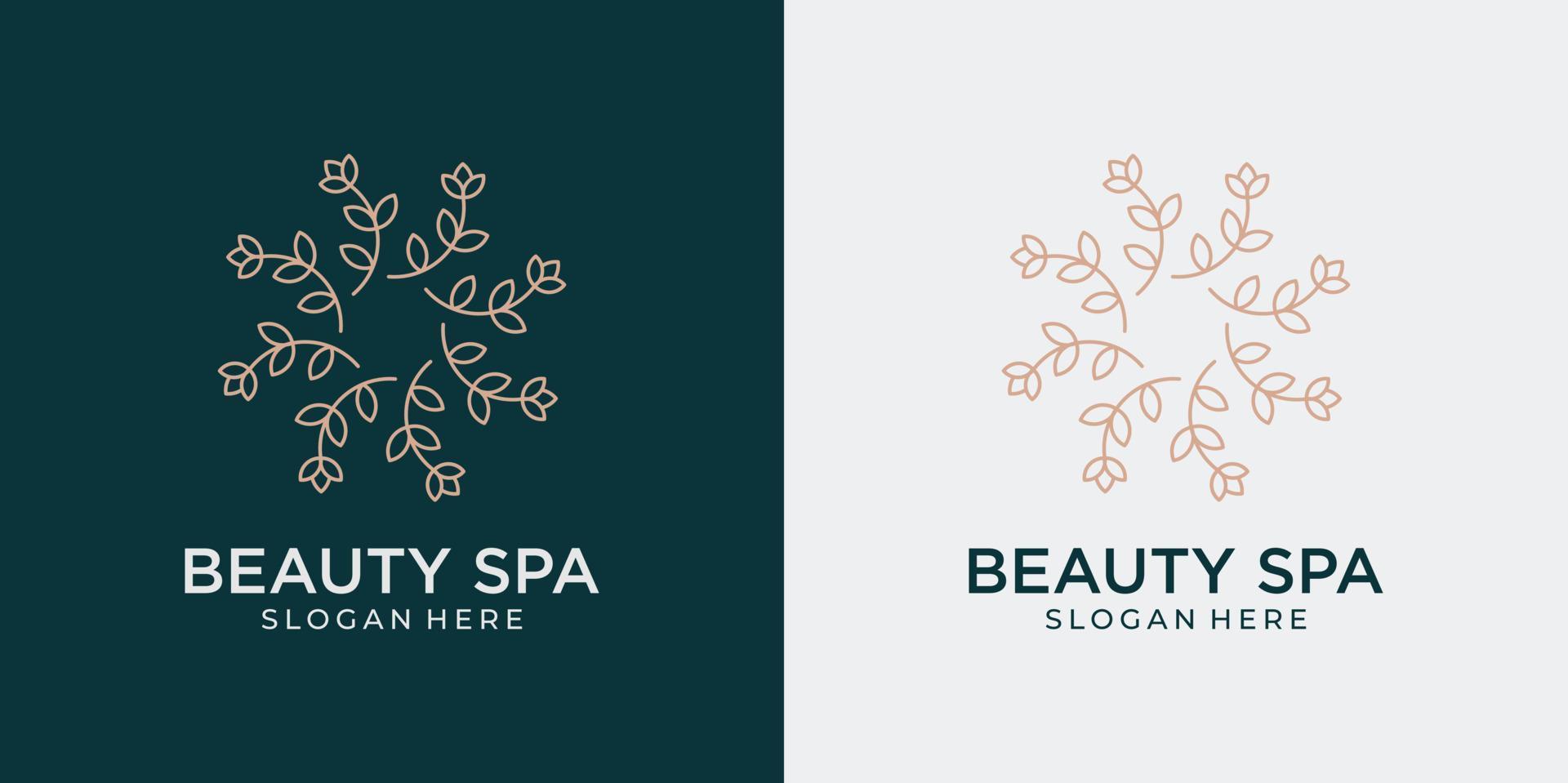 conjunto de logotipos de belleza minimalista y abstracto vector