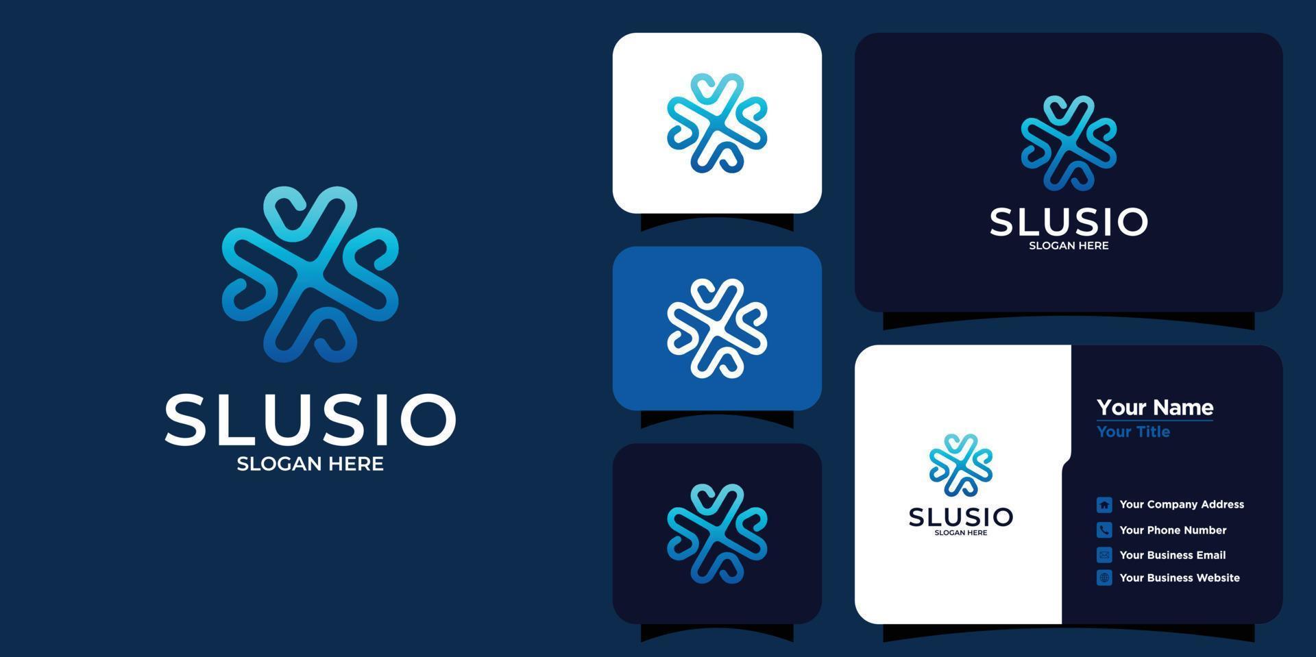 initial S logo for companies and agencies vector