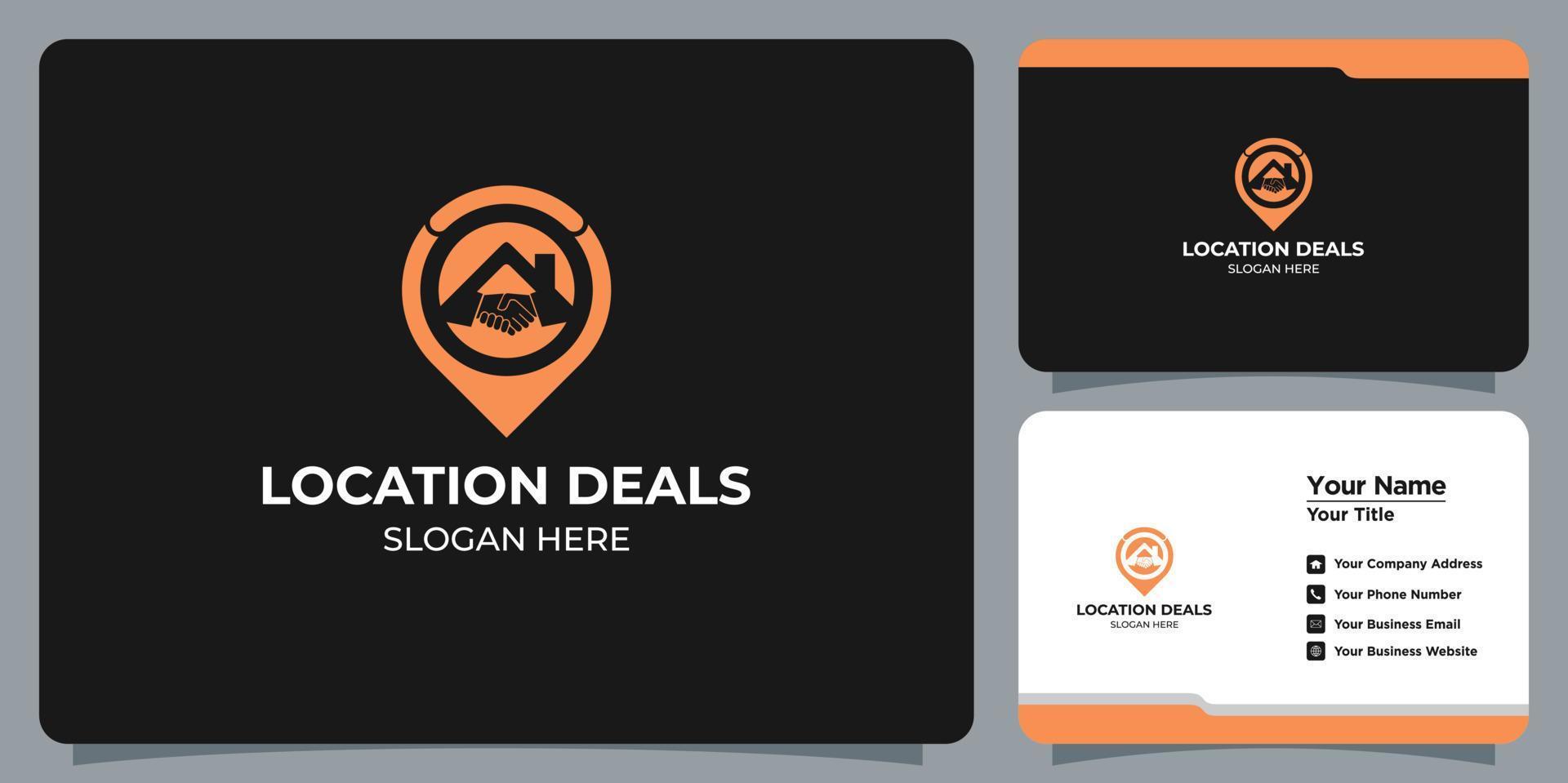 Home logo set minimalist deal icon combination with business card branding vector