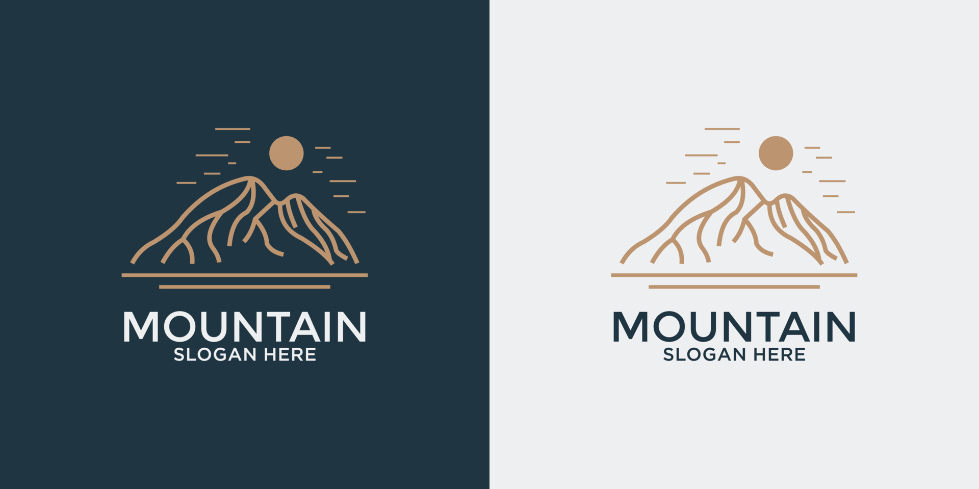 linear style mountain logo set 7691620 Vector Art at Vecteezy