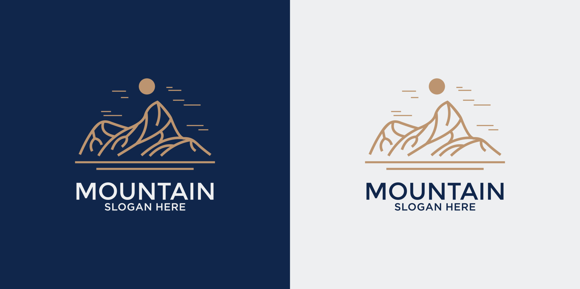 linear style mountain logo set 7691624 Vector Art at Vecteezy