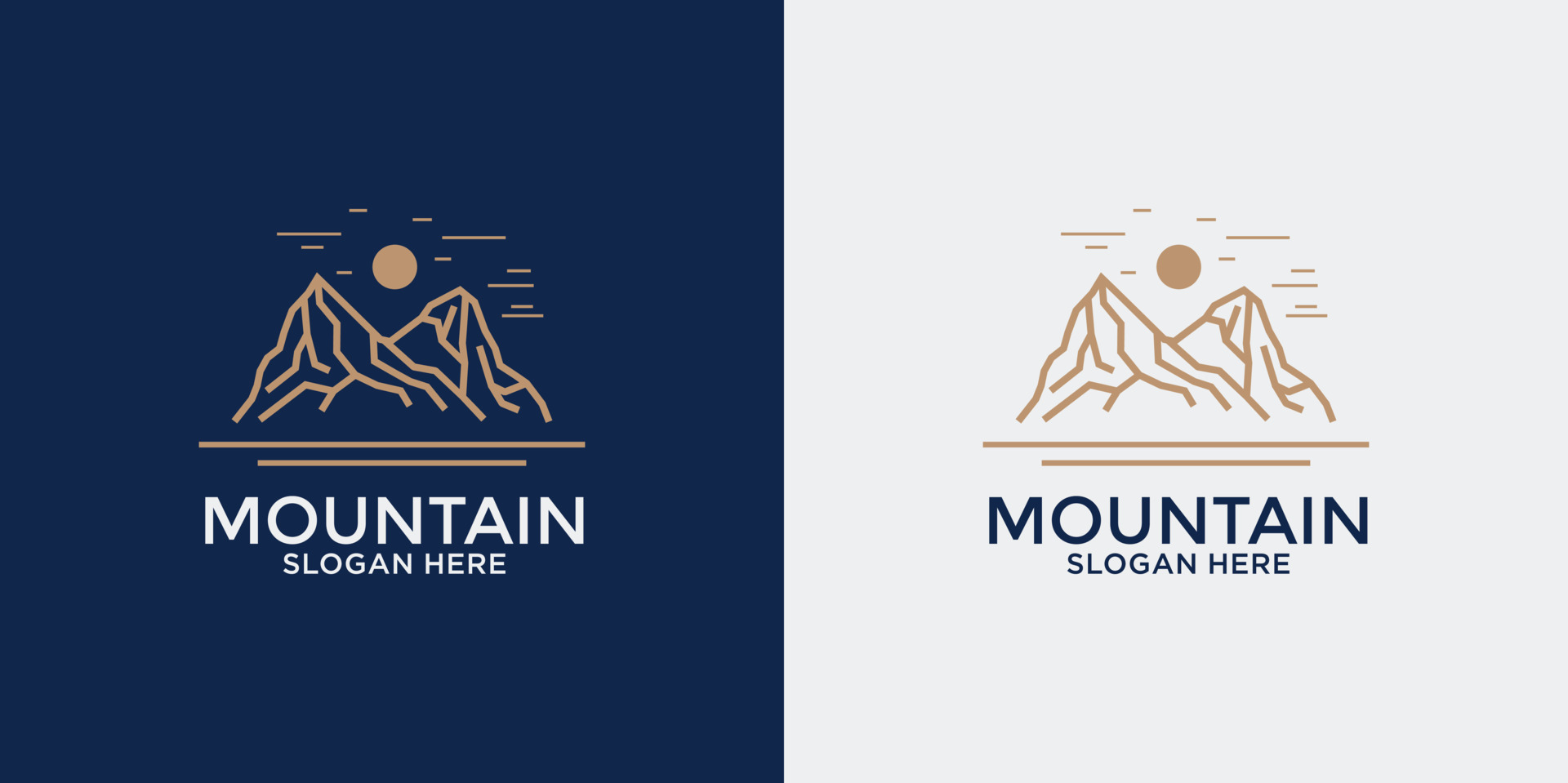 linear style mountain logo set 7691625 Vector Art at Vecteezy