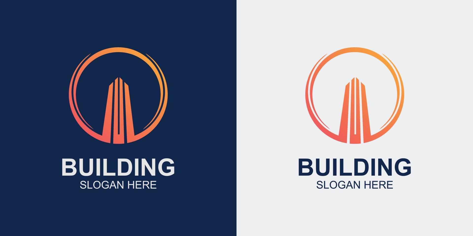 conjunto de logotipos de construcción minimalista y abstracto vector