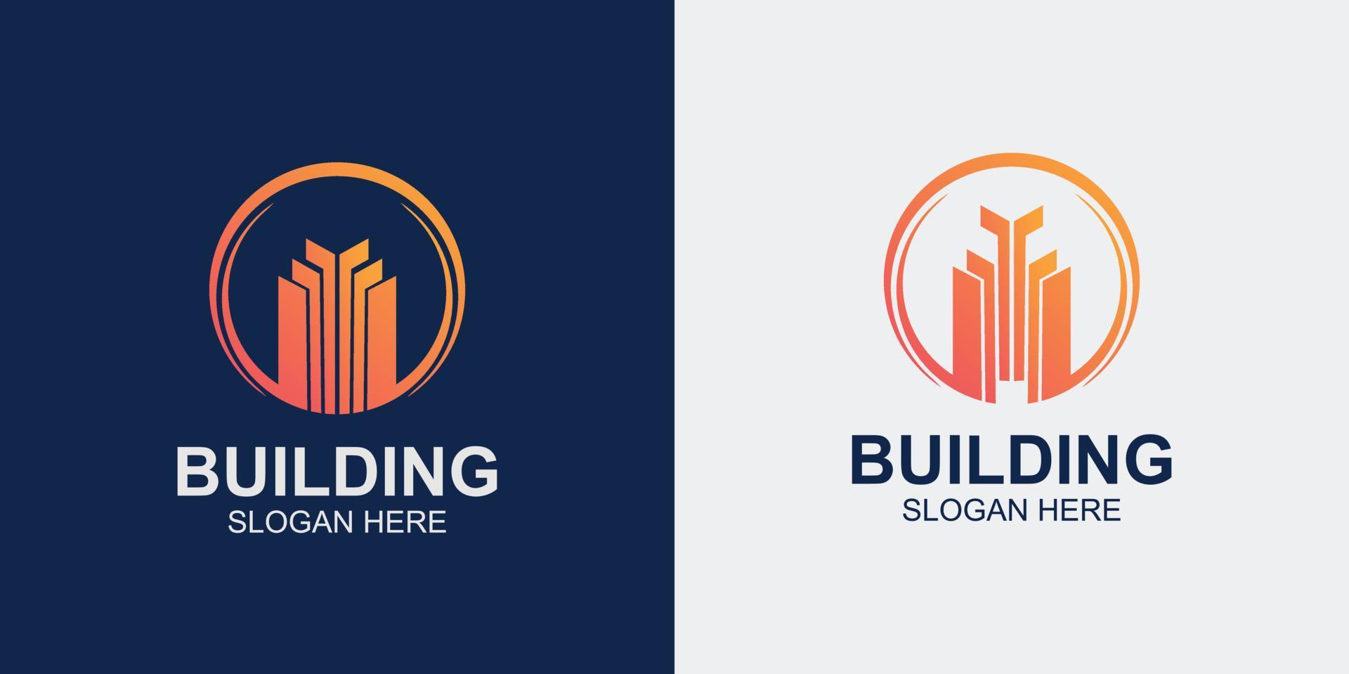 minimalist and abstract building logo set vector