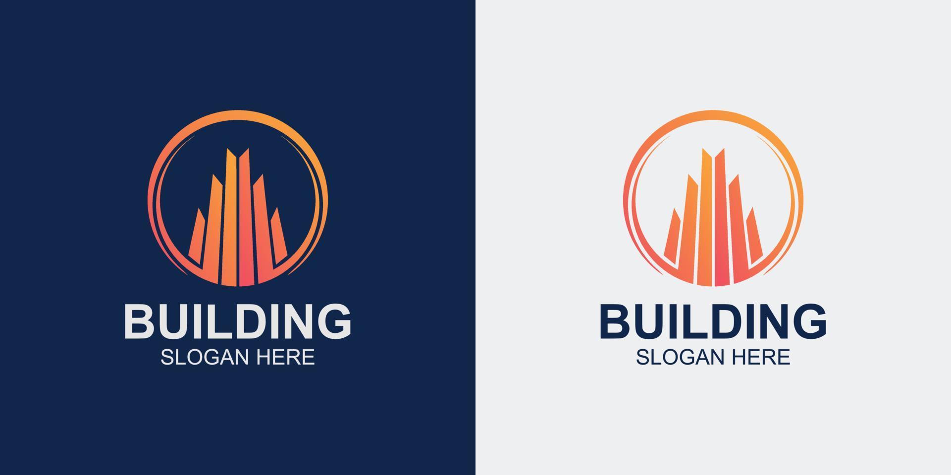minimalist and abstract building logo set vector