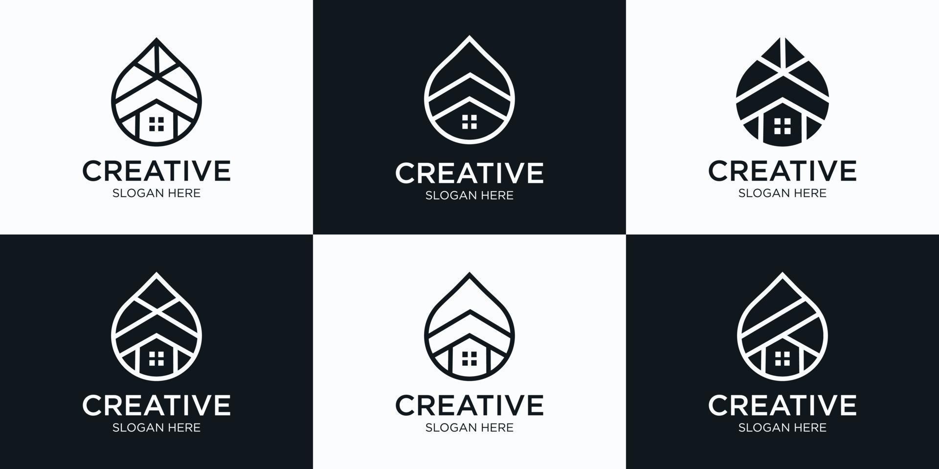 Abstract house logo template collection vector