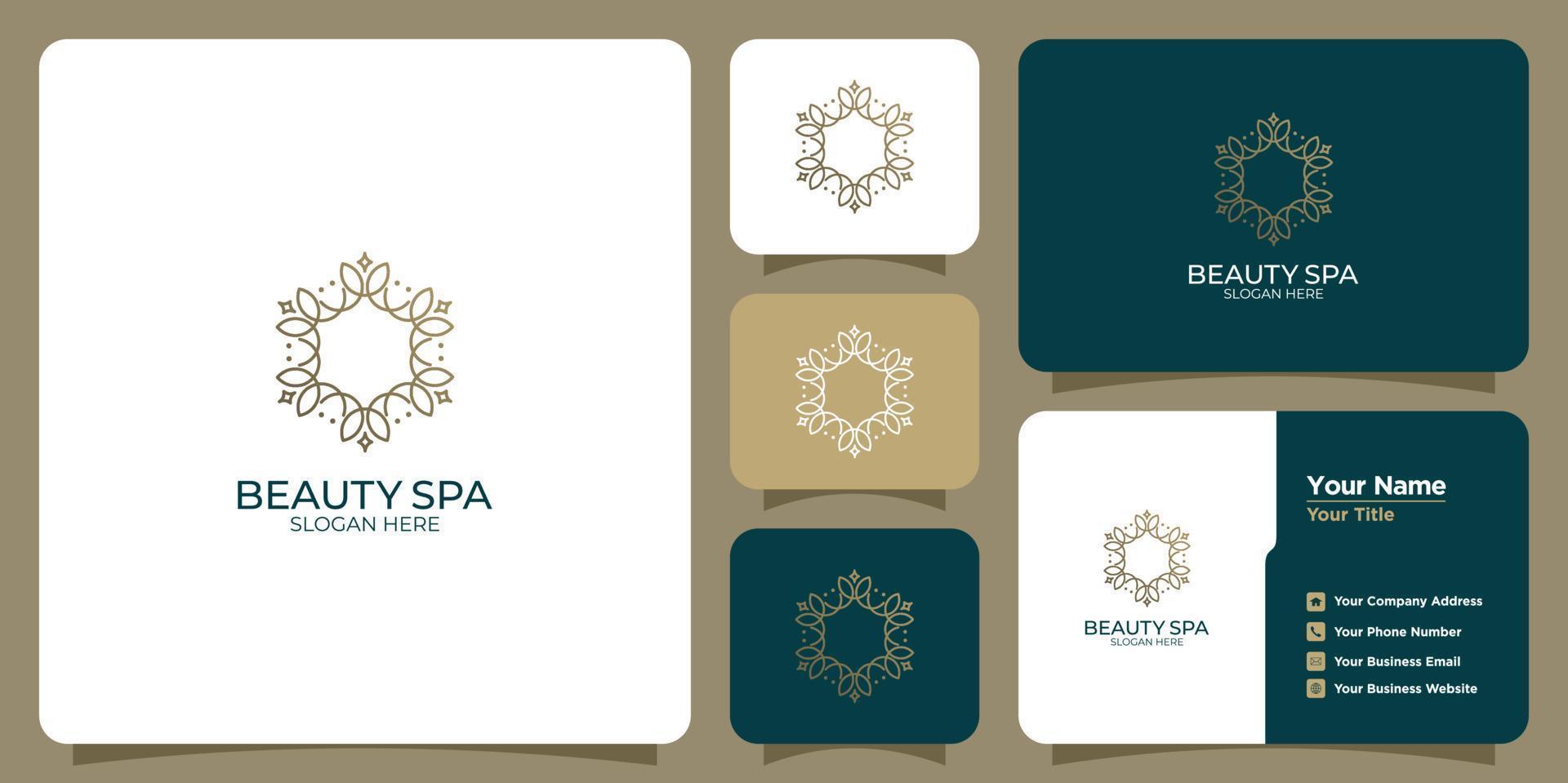 Hand drawn modern and feminine beauty template logo set vector