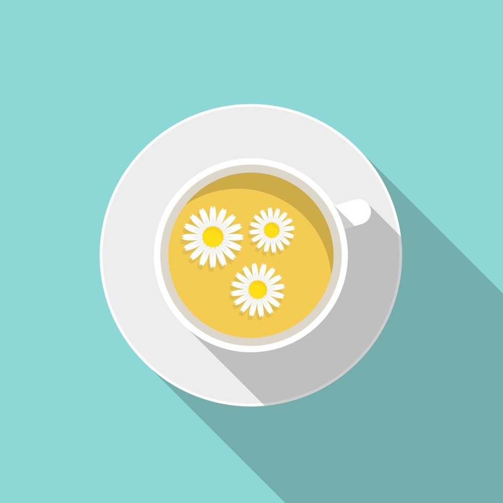 Cup of chamomile tea vector