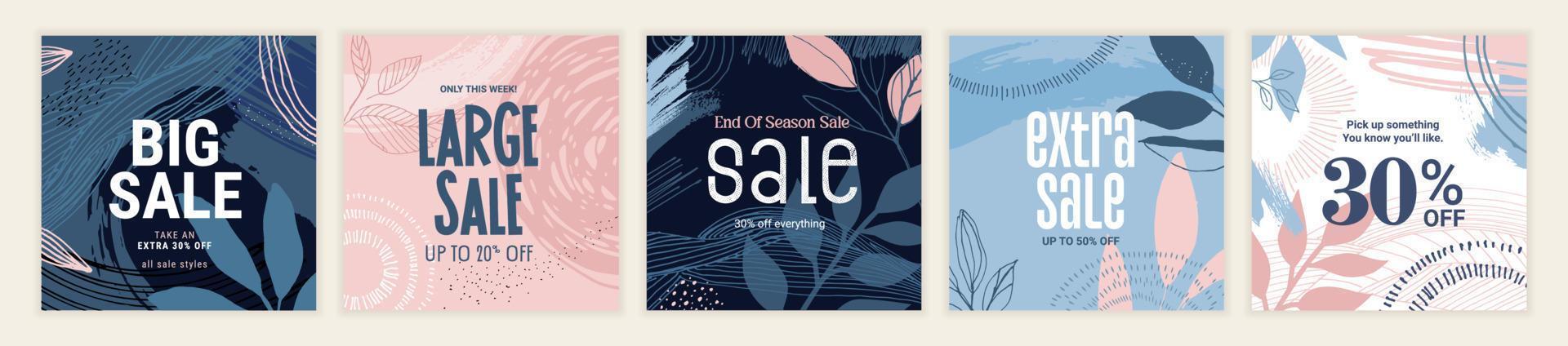 Social media sale banners design. Vector illustration templates suitable for web banners, social media posts, mobile app, internet ads.
