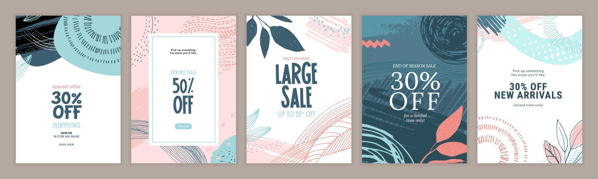 Sale posters design template. Vector illustrations for shopping, e-commerce, social media posts, internet ads, marketing, web banners.