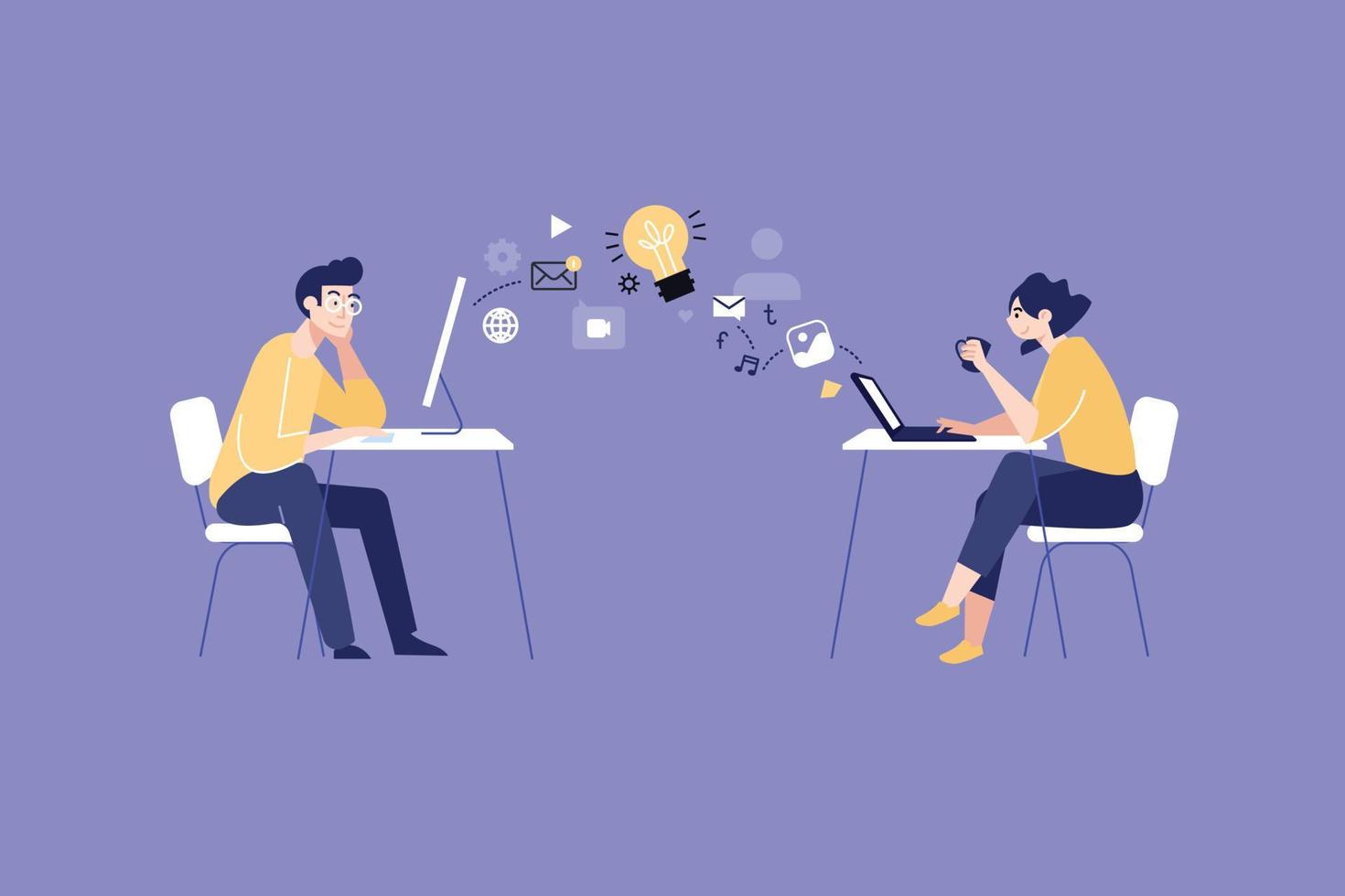 People concept. Vector illustration of  business, communication, management, social network, exchange of ideas,  for graphic and web design, business presentation and marketing material.