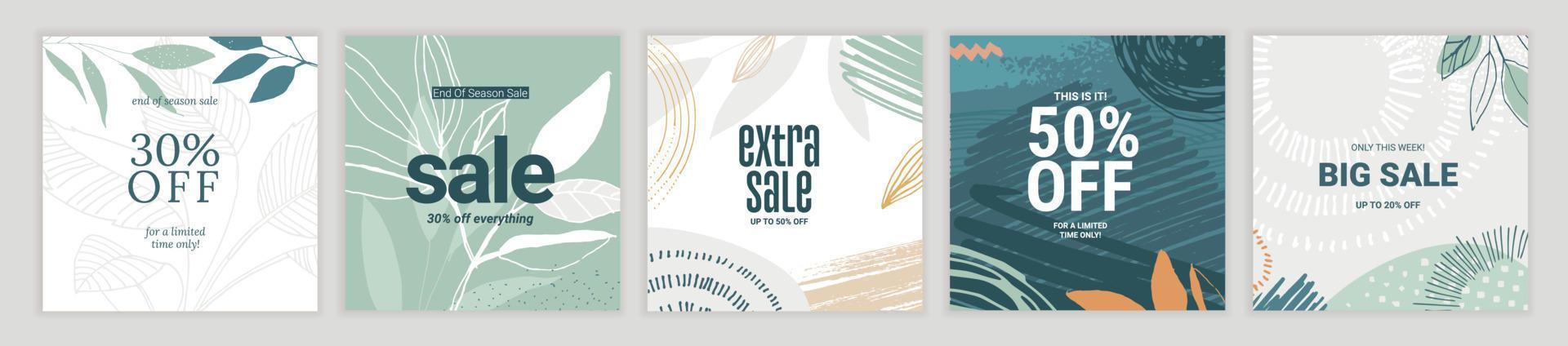 diseño de banners de venta de redes sociales. plantillas de ilustración vectorial adecuadas para banners web, publicaciones en redes sociales, aplicaciones móviles, anuncios en Internet. vector