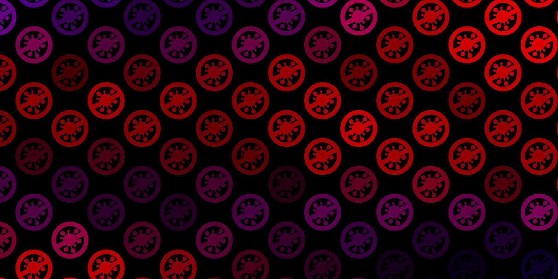 Dark Blue, Red vector pattern with coronavirus elements.