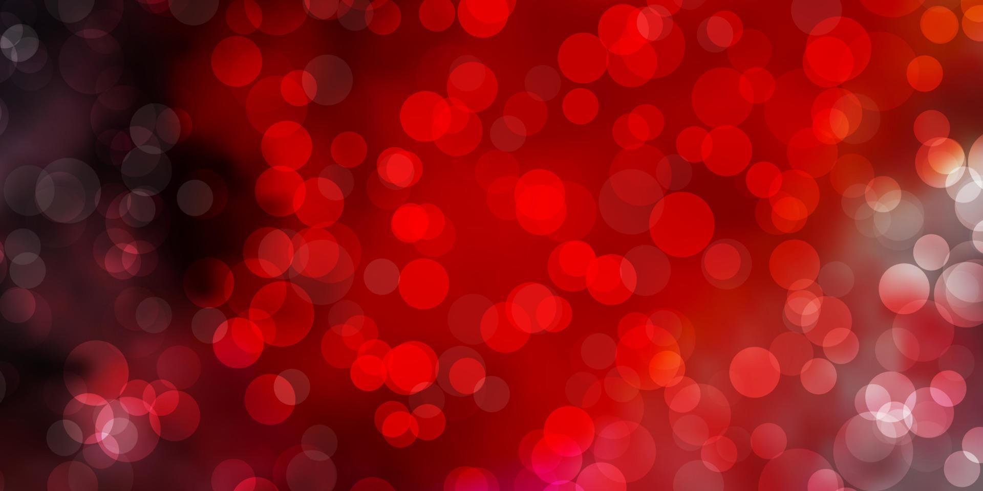 Dark Orange vector background with bubbles.