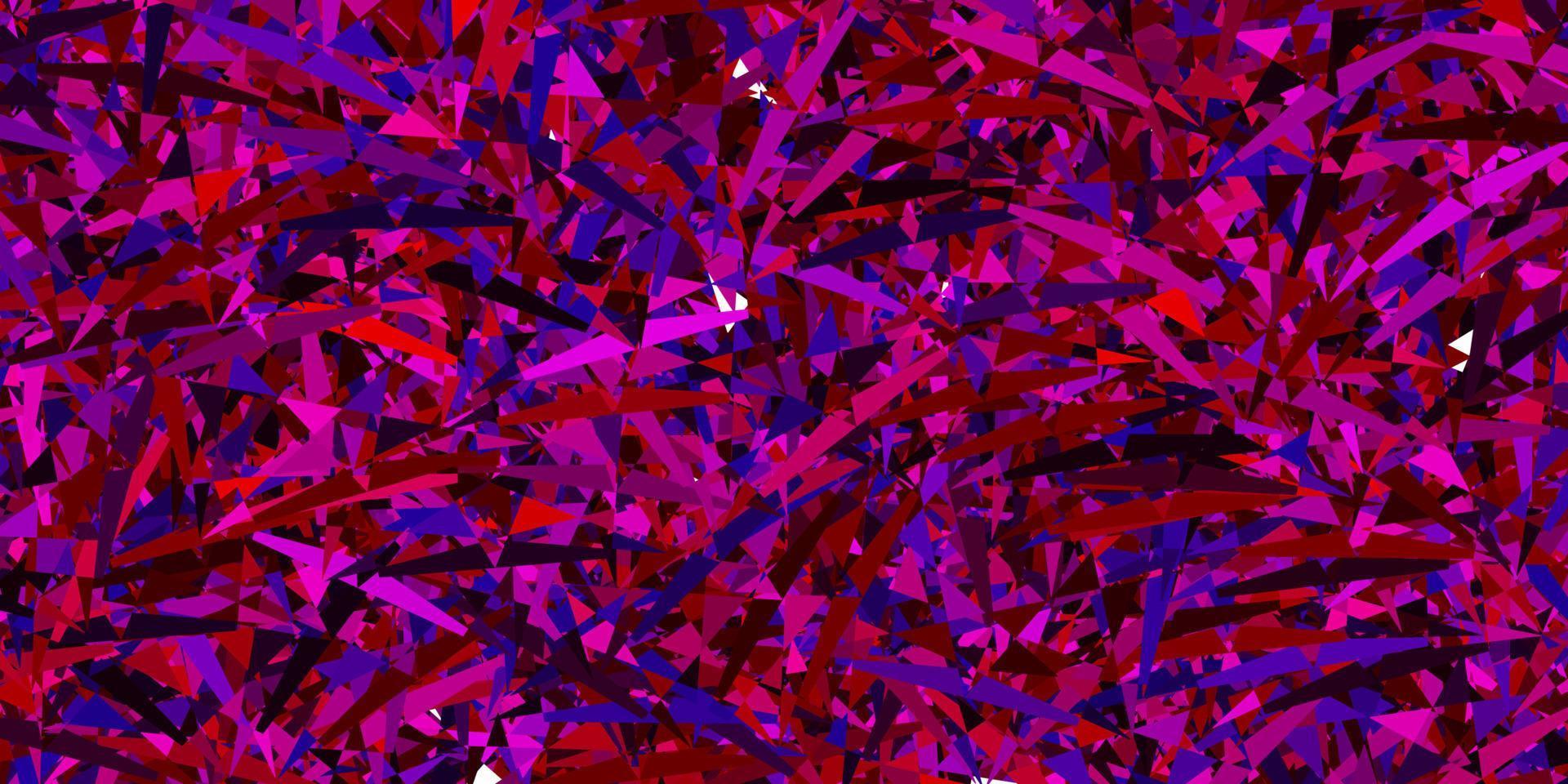 Dark blue, red vector texture with random triangles.