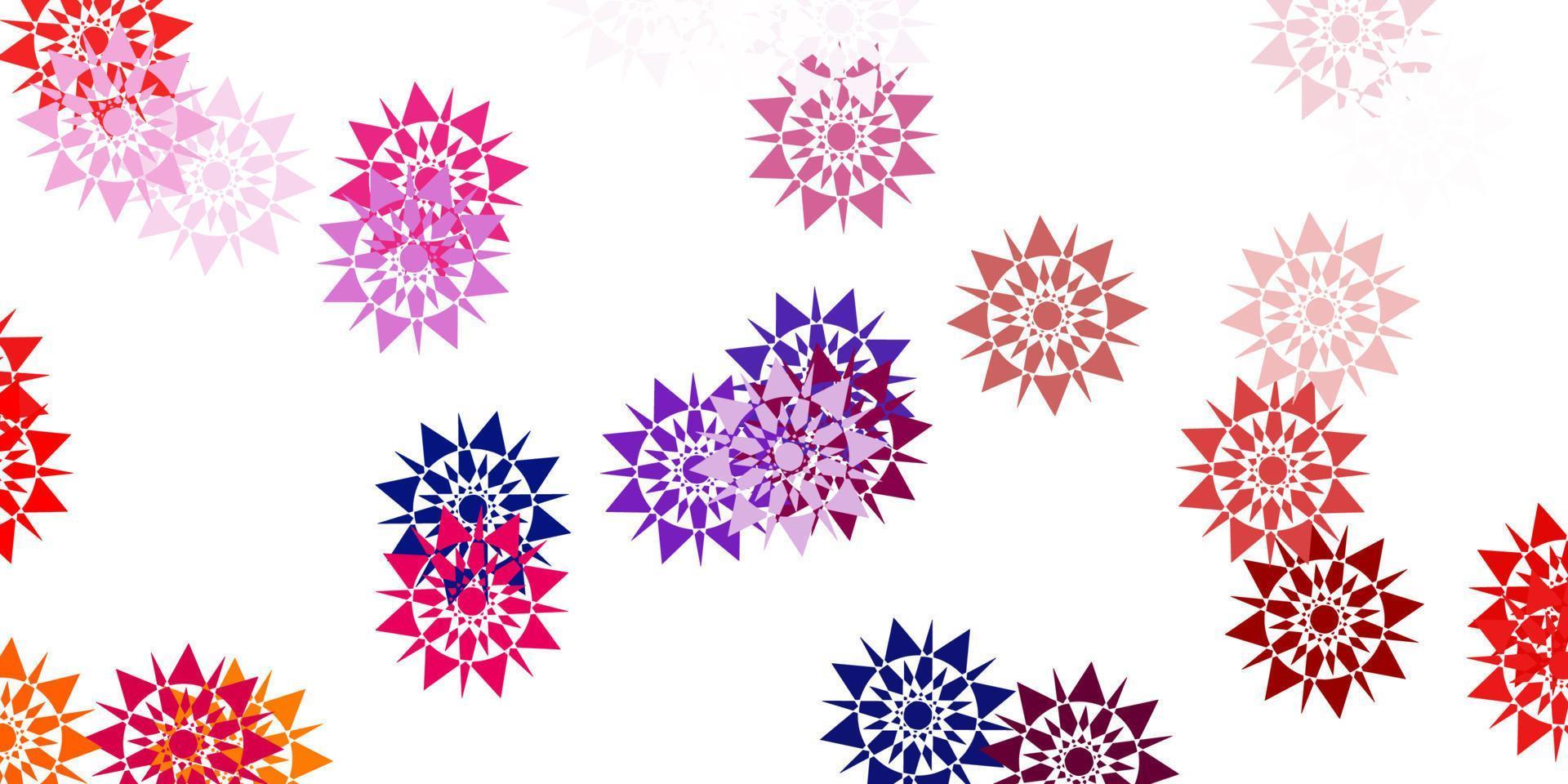 Light blue, red vector template with ice snowflakes.