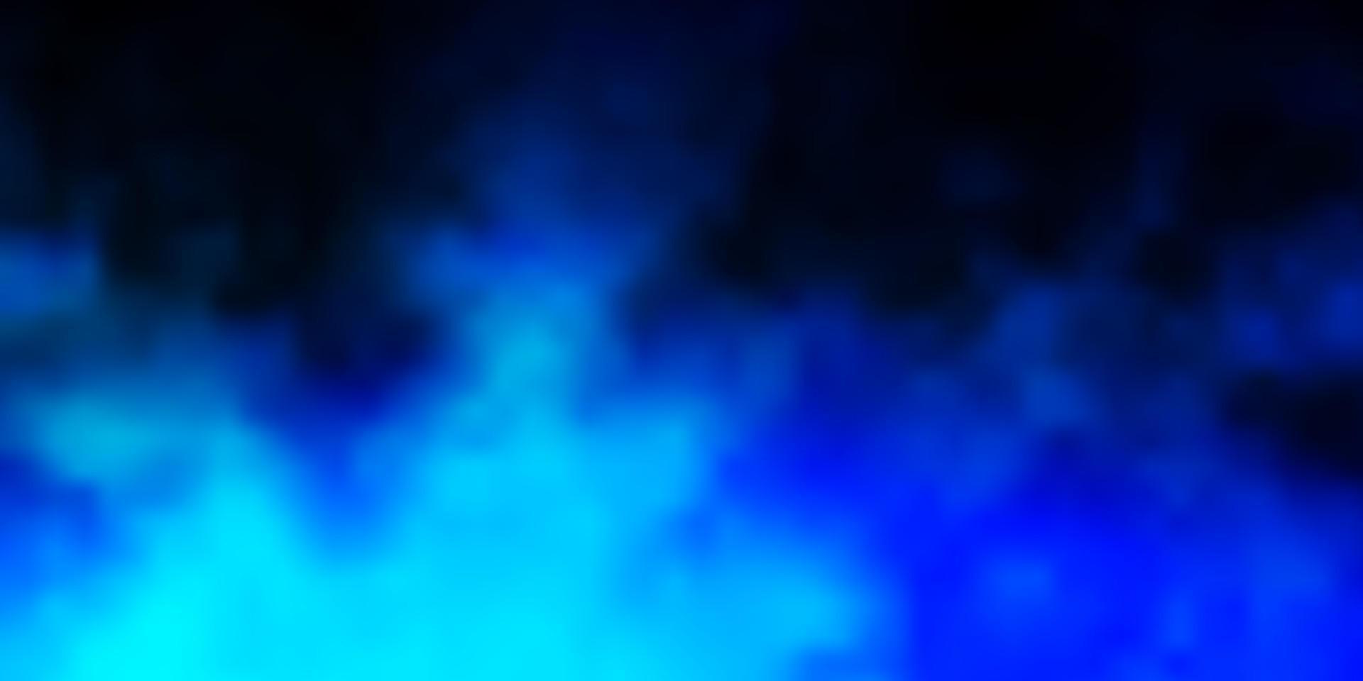 Dark BLUE vector background with clouds.