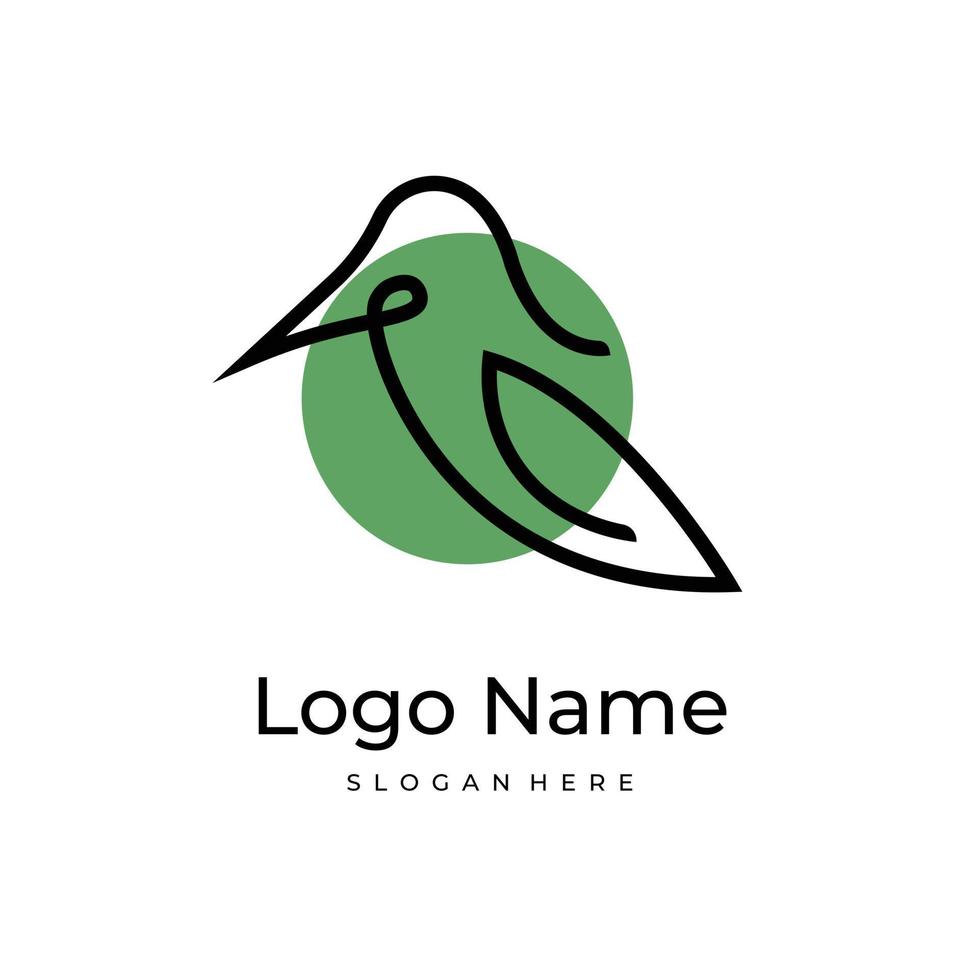 Outline Bird Logo Element vector