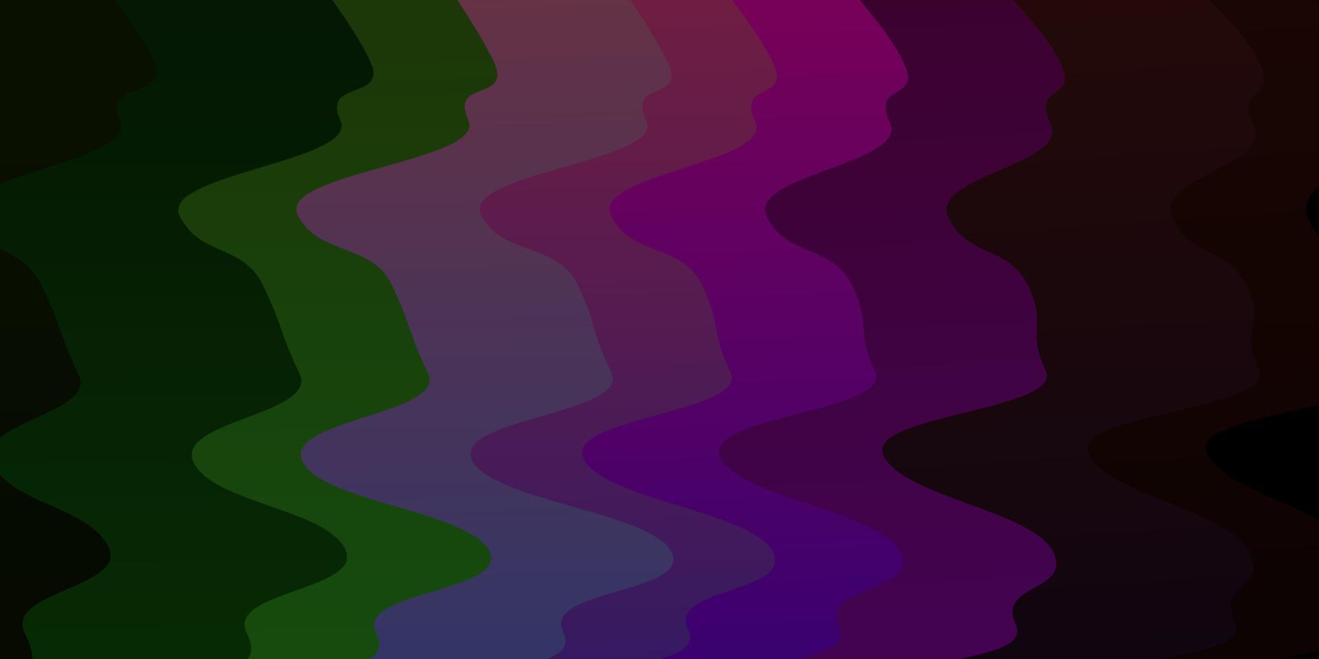 Fondo de vector de color rosa oscuro, verde con líneas dobladas.