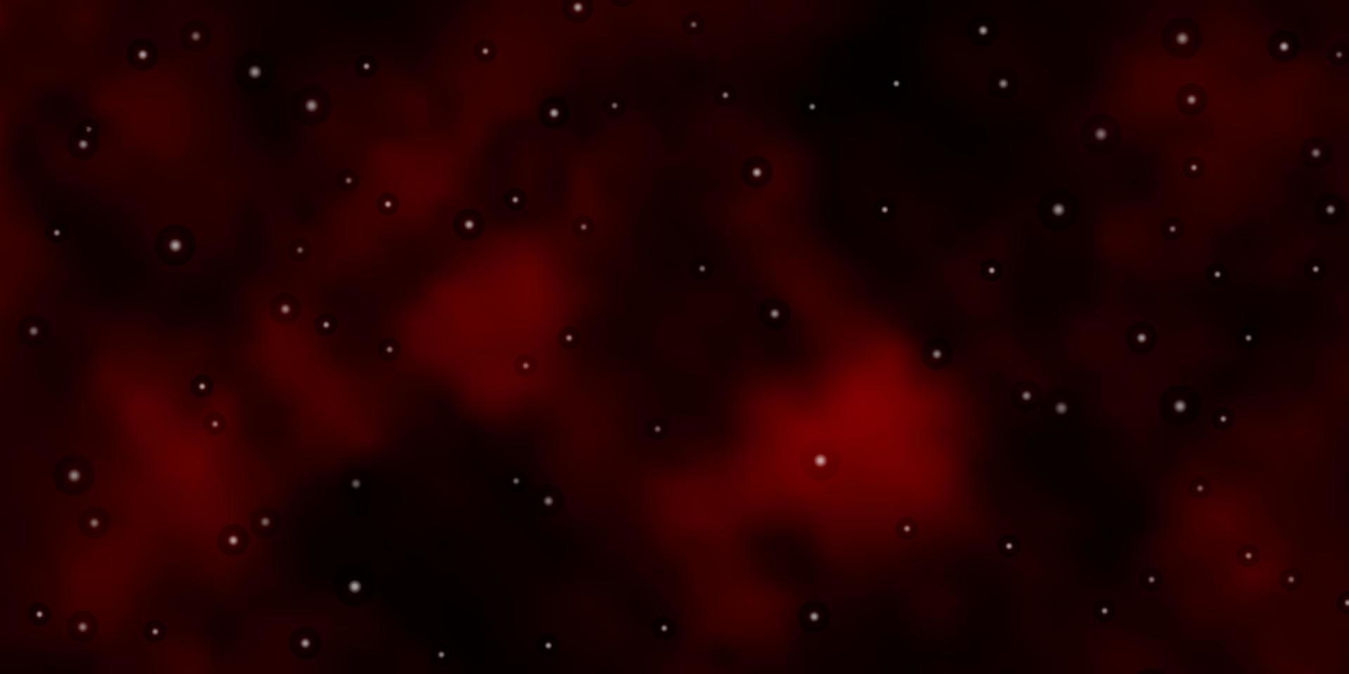 plantilla de vector rojo oscuro con estrellas de neón.