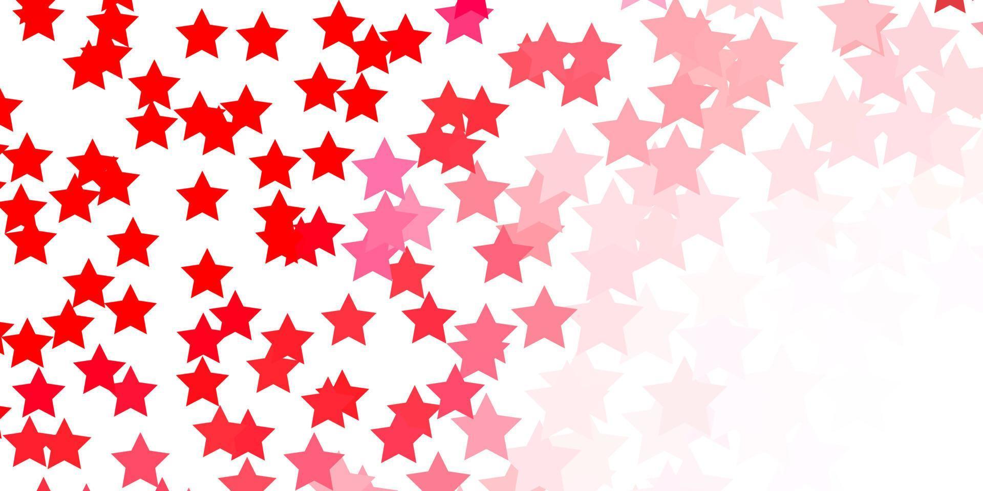 Light Red vector background with small and big stars.