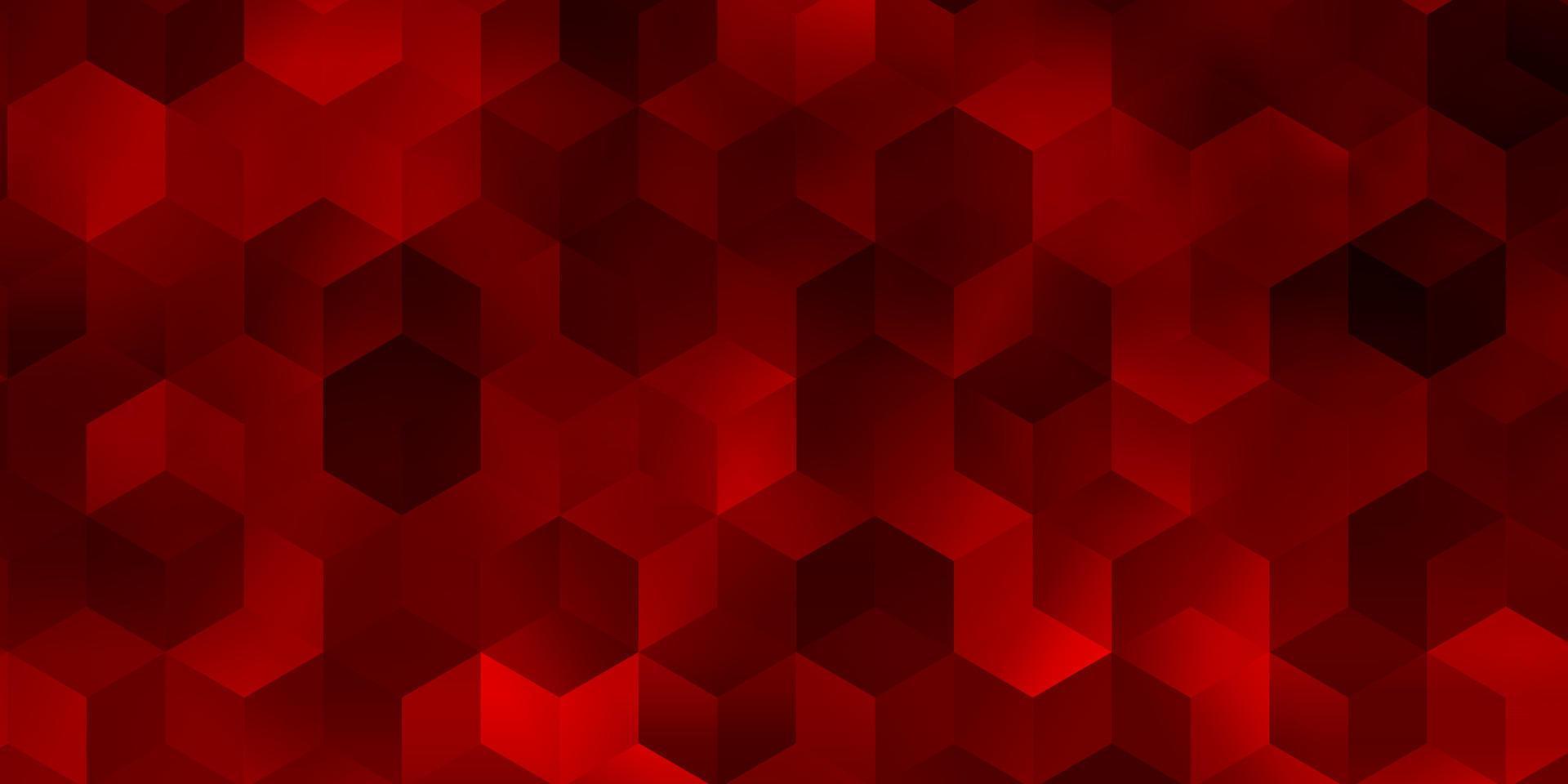 Fondo de vector rojo, amarillo claro con conjunto de hexágonos.