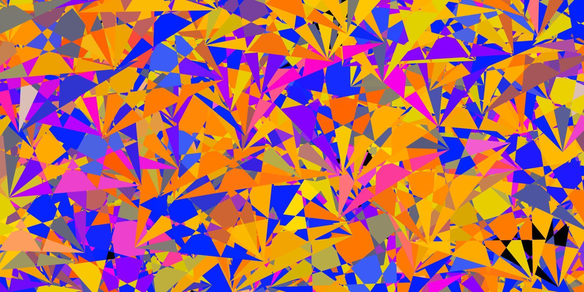 Dark Blue, Yellow vector texture with random triangles.