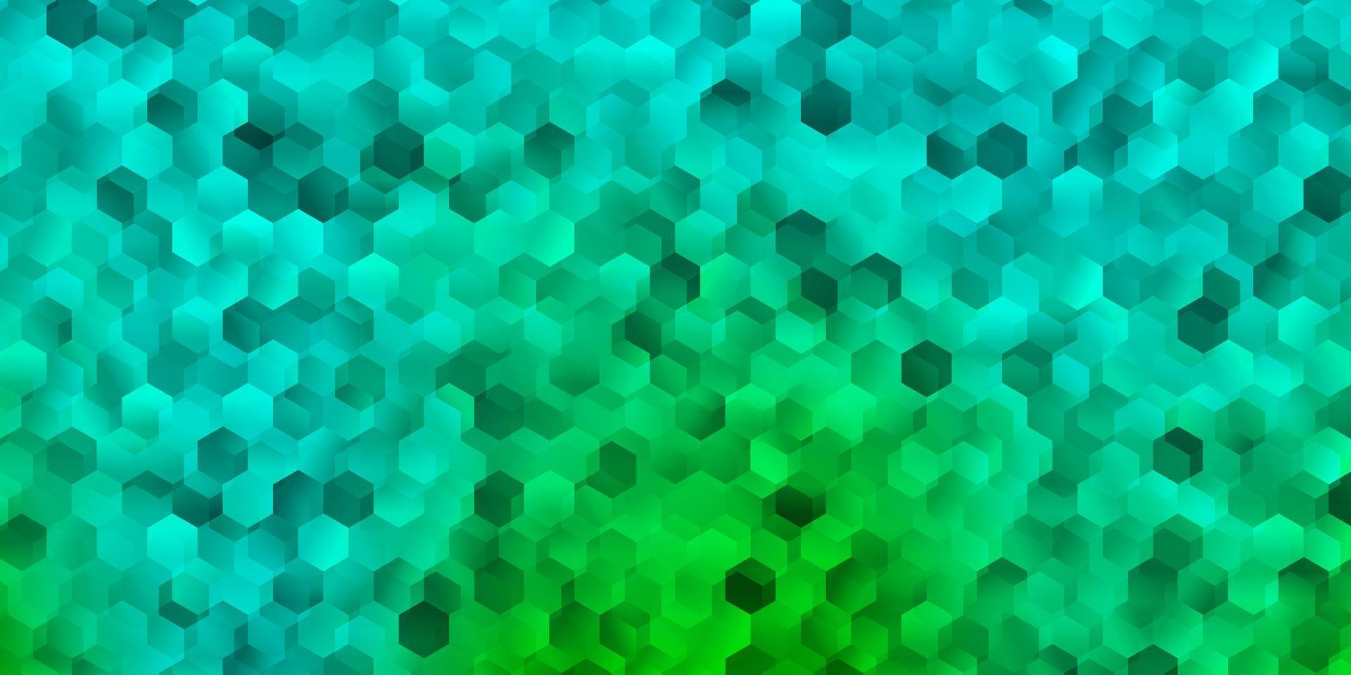 Fondo de vector verde claro con formas hexagonales.