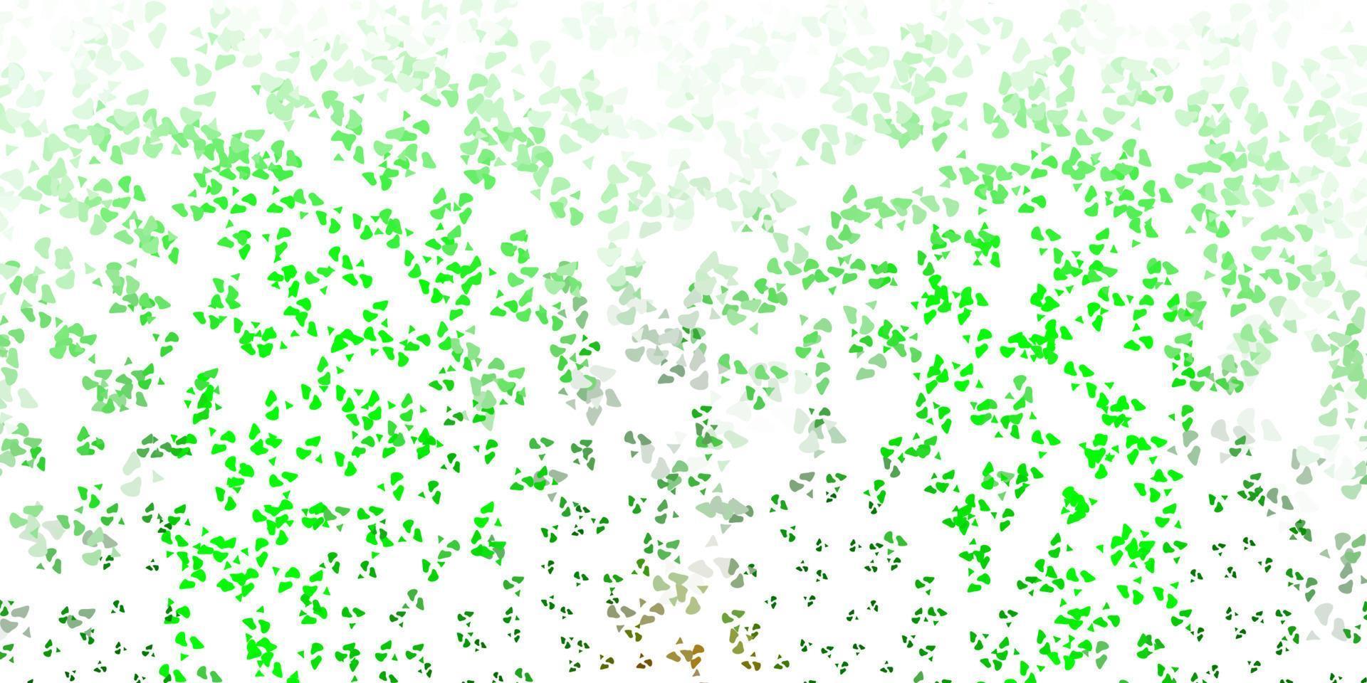 Light green, yellow vector backdrop with chaotic shapes.