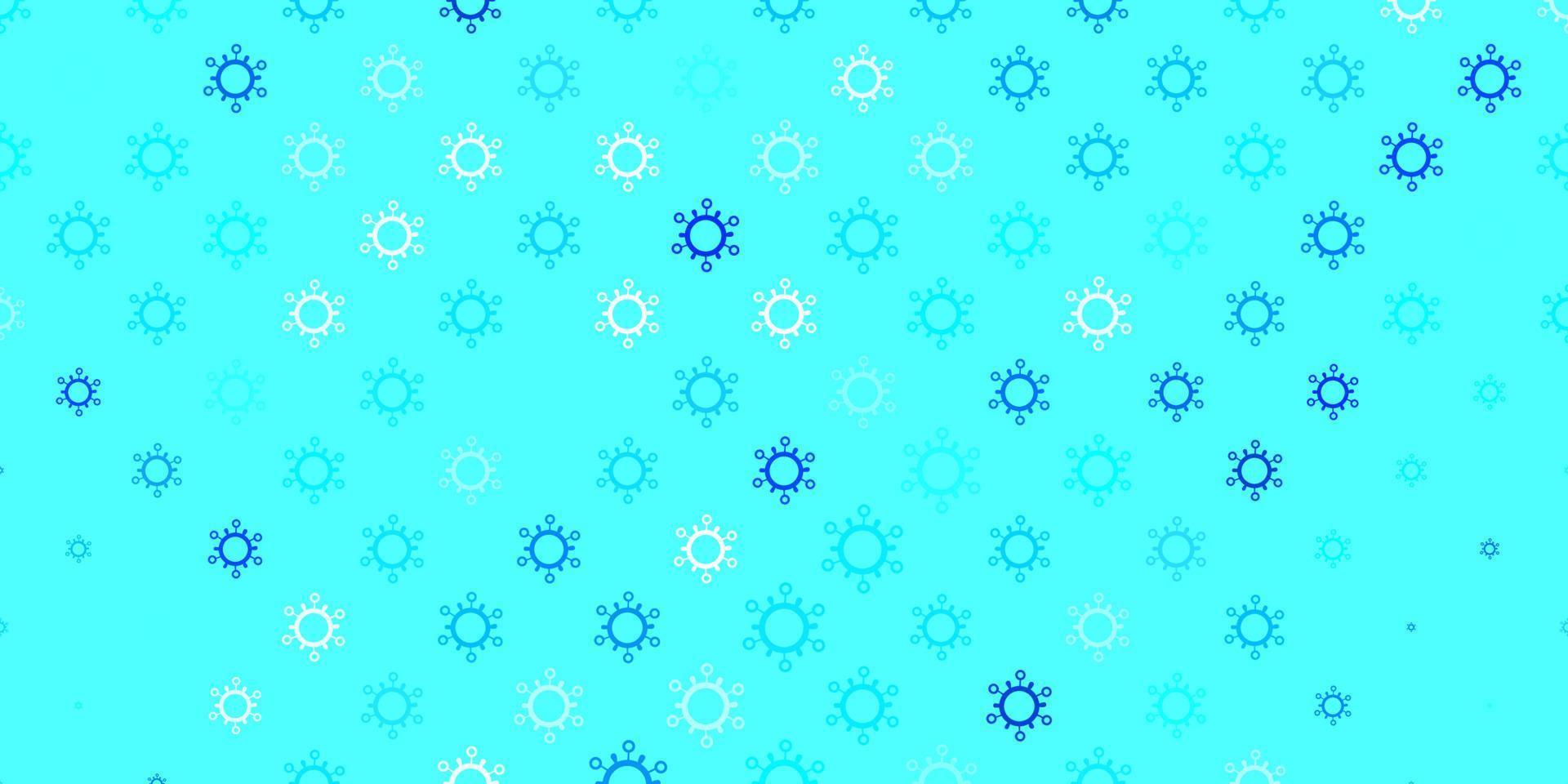 Light blue vector backdrop with virus symbols.