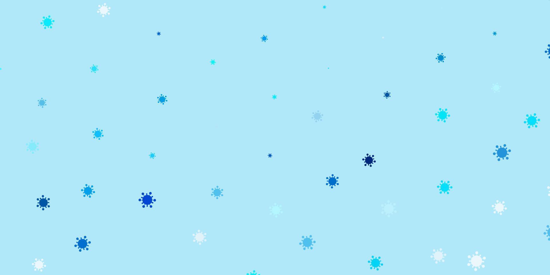 Light blue vector backdrop with virus symbols.