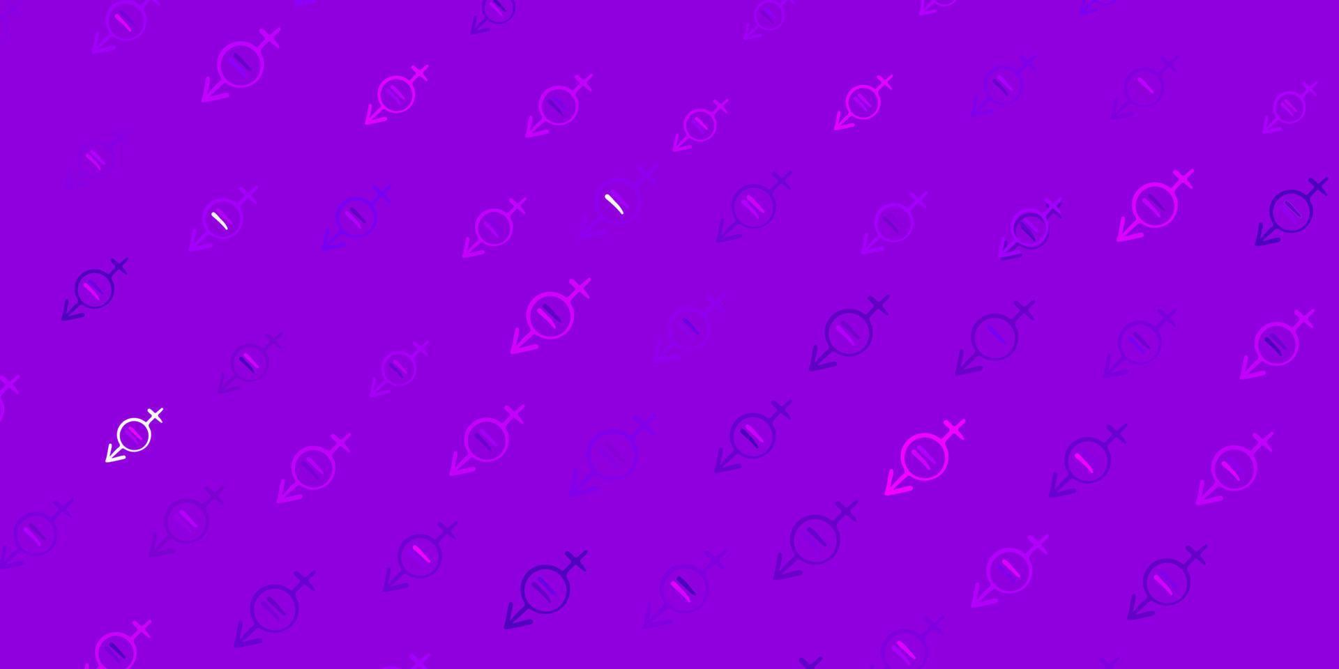 textura vectorial rosa oscuro con símbolos de derechos de la mujer. vector