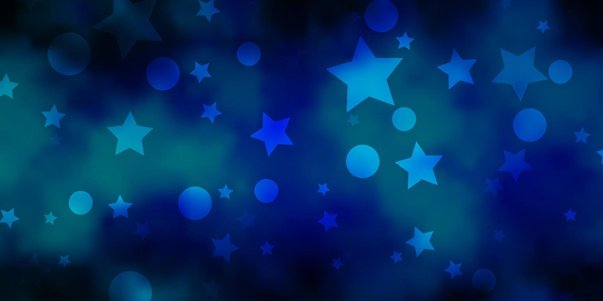 Dark Blue, Green vector template with circles, stars.