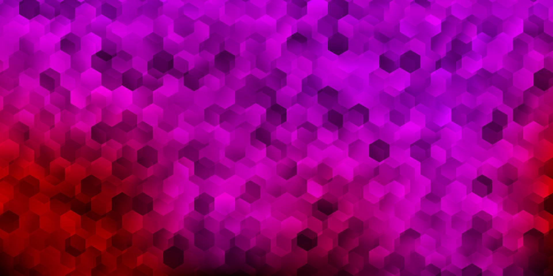 Dark pink vector background with hexagonal shapes.