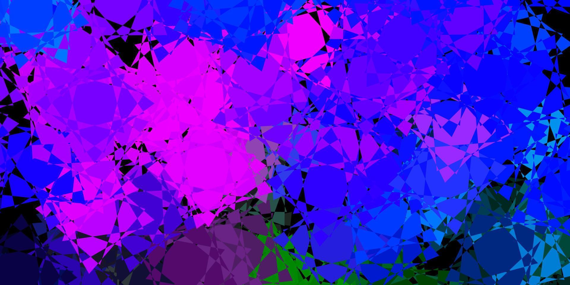 Dark Pink, Blue vector background with polygonal forms.