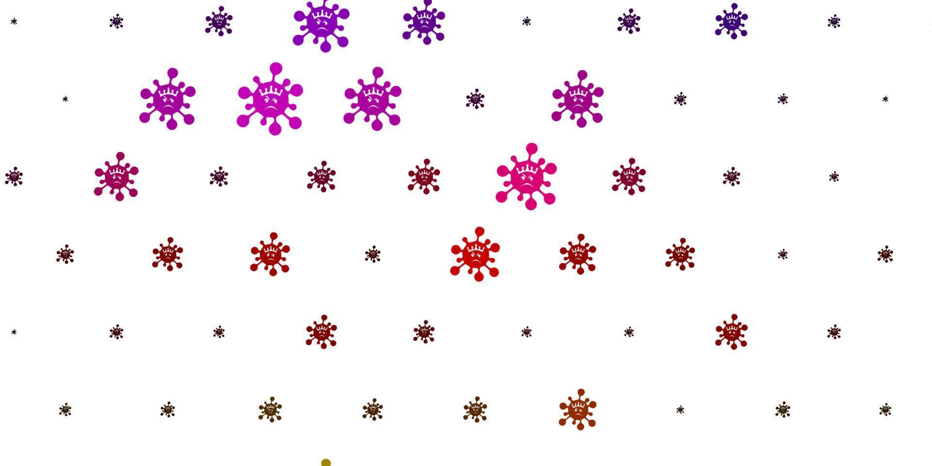 Light Pink, Yellow vector texture with disease symbols.