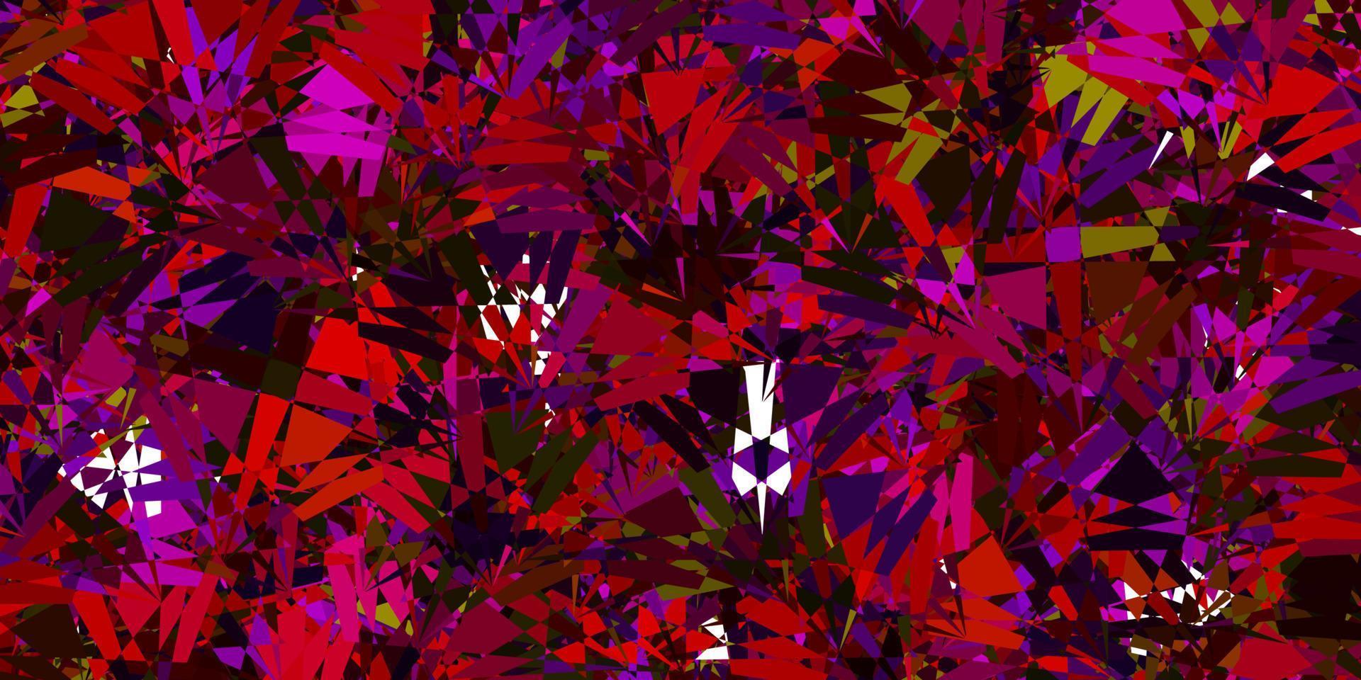 Dark Pink, Yellow vector background with polygonal forms.