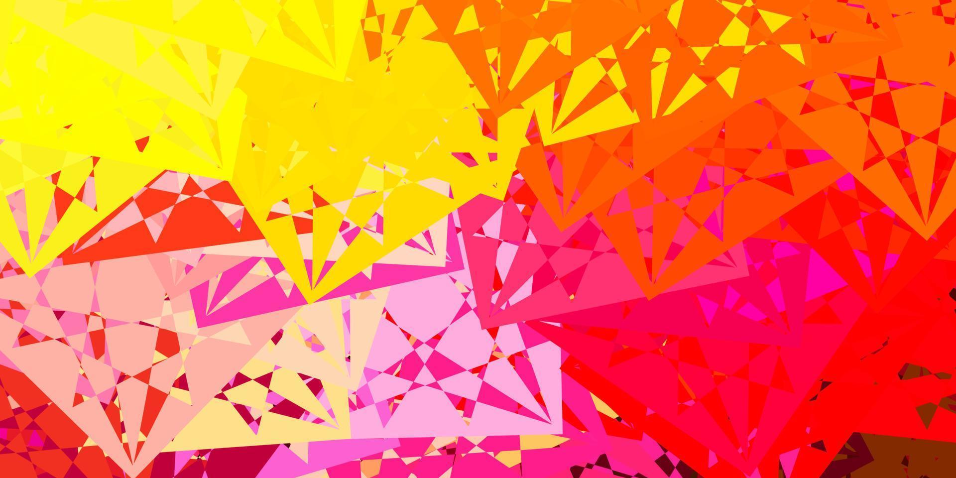 Light Pink, Yellow vector background with triangles.